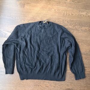 BB.Dakota Men's Black Cable Knit Sweater sz.XXL 100 %cashmere